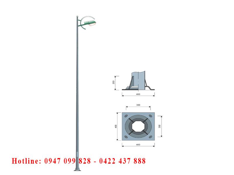 Cột đèn cao áp bát giác PT03