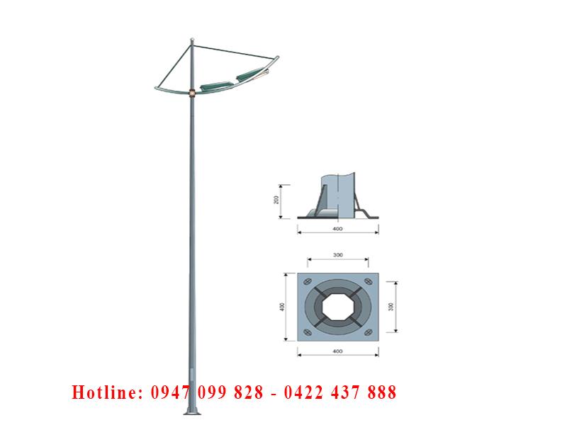 Cột đèn cao áp bát giác PT02