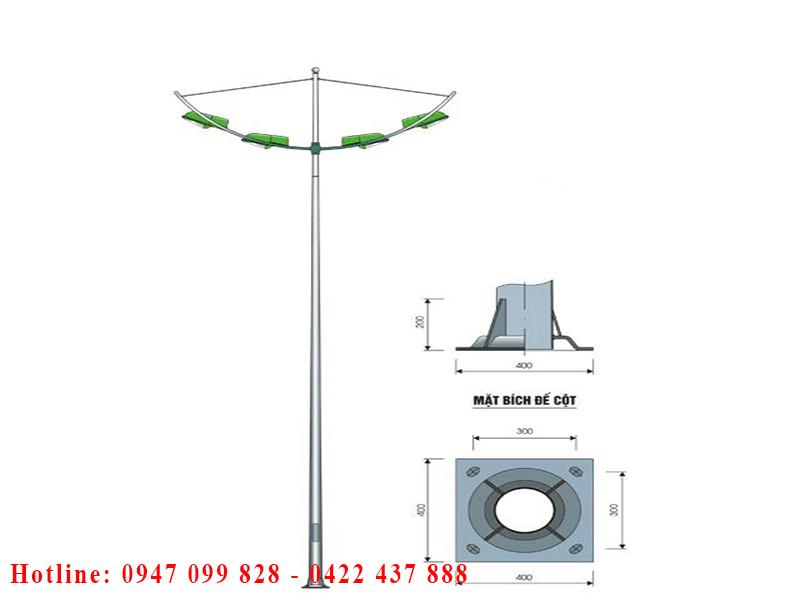 Cột đèn cao áp đẹp PT02-4