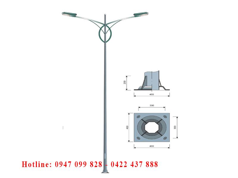 Cột đèn cao áp bát giác PT01-2