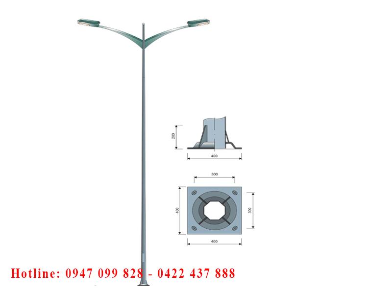 Cột đèn cao áp bát giác PT13