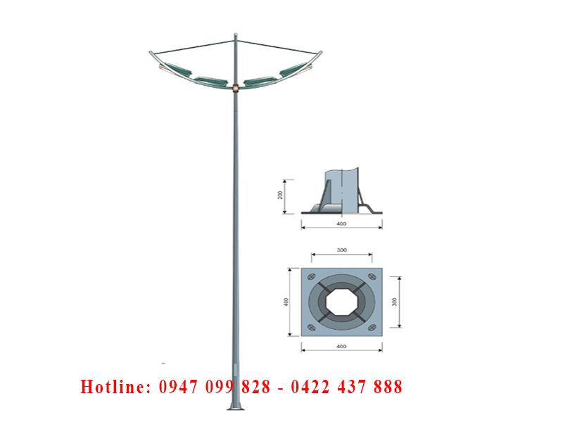 Cột đèn cao áp bát giác PT02-4